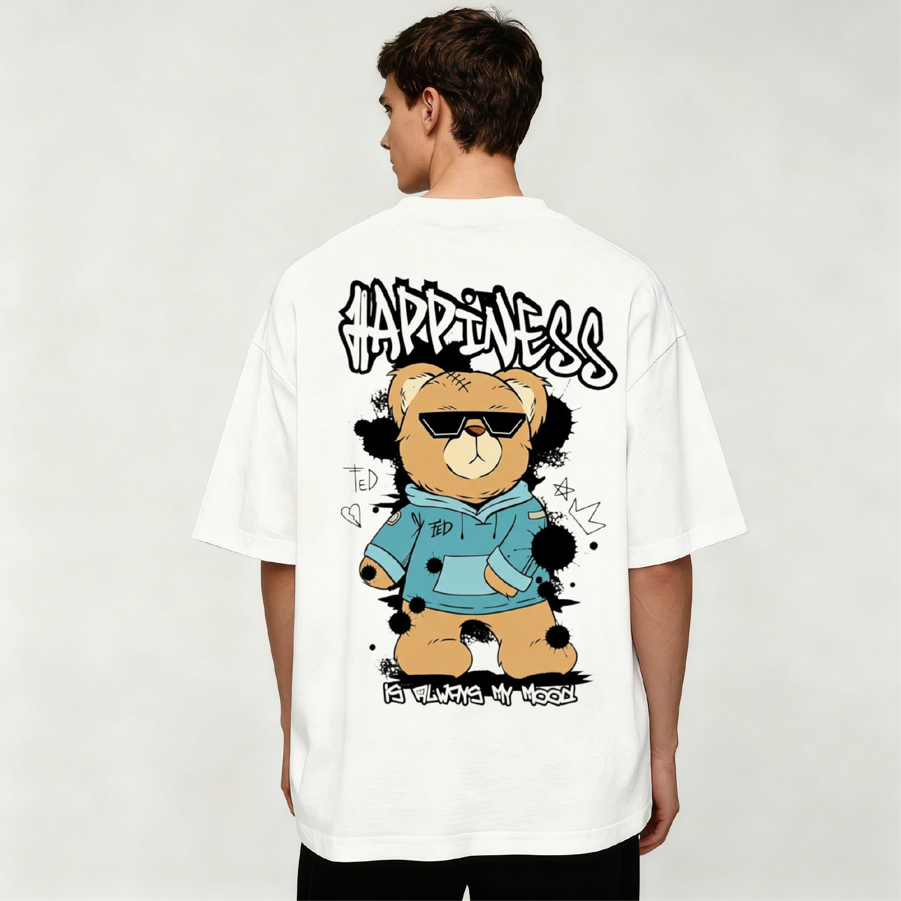 T SHIRT OVER UOMO HAPPINESS