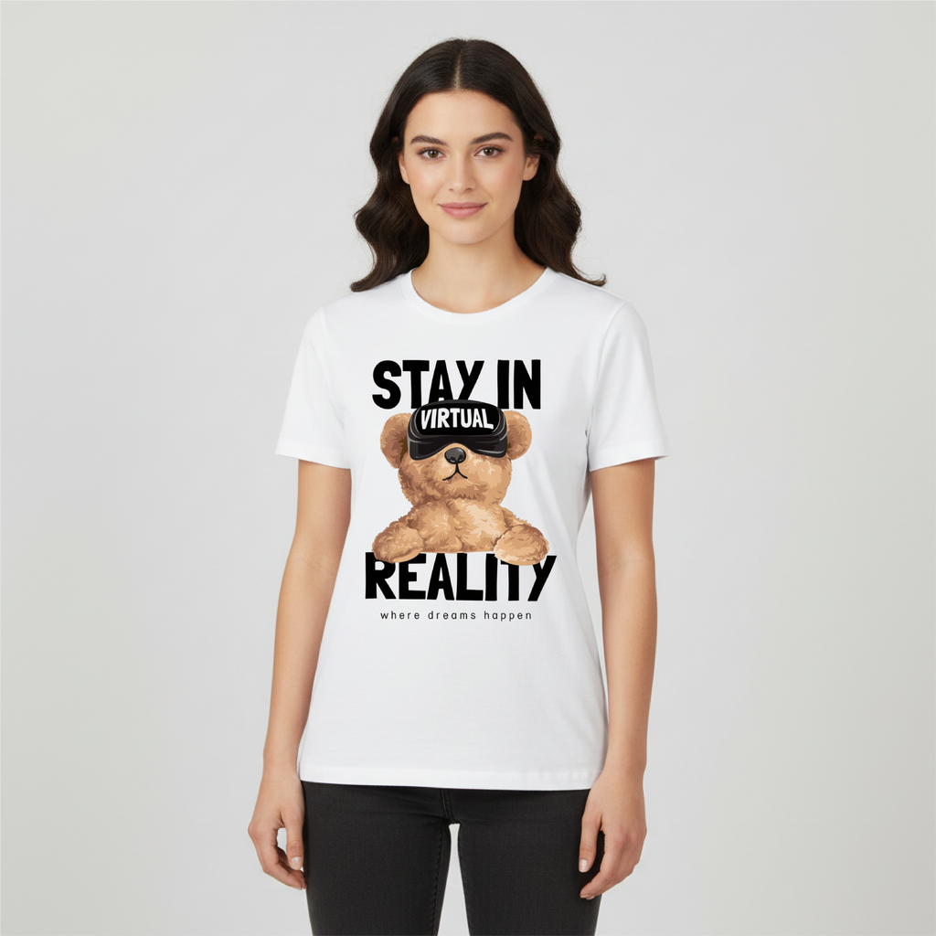 T SHIRT DONNA STAY IN REALITY