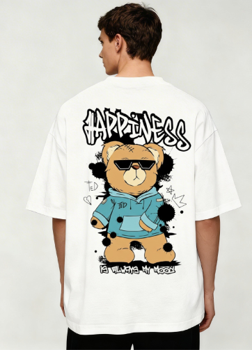 T SHIRT OVER UOMO HAPPINESS